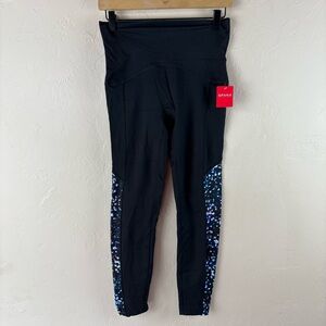 NWT Spanx Full Length Cosmic Print Black Leggings Women’s size Large